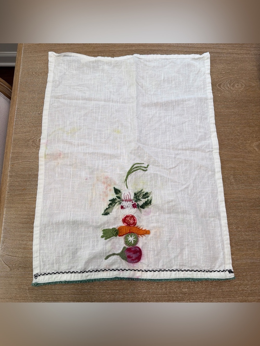 MacKenzie-Childs Produce Embroidered Dish Cloth - Color Transfer